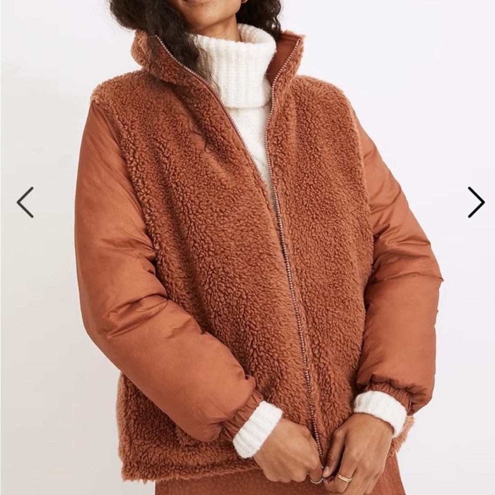 Madewell Rust Shearling Reversible Jacket - Picture 2 of 8
